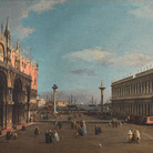 Giovanni Antonio Canal detto Canaletto (Venezia 1697 - 1768), Piazza San Marco e Piazzetta, verso sud, circa 1740, Olio su tela, 69 × 92 cm, Inv. 1005, Roma, Gallerie Nazionali di Arte Antica | © Gallerie Nazionali di Arte Antica, Roma (MiC) - Bibliotheca Hertziana, Istituto Max Planck per la storia dell'arte / Enrico Fontolan