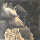 Marcello Dudovich, Il bacio, 1901, Carboncino e pastello, Archivio Galleria Campari
