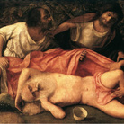 Giovanni Bellini, Ebbrezza di Noè, 1515 ca., Olio su tela, 103×157 cm, Besançon, Musée des Beaux-Arts | Courtesy Fondazione Musei Civici di Venezia 2016 
