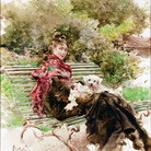 Giovanni Boldini, Al parco, 1872. Acquarello su carta, 387 x 307 mm