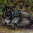 Ottone Rosai, Donne sulla panchina, 1923-1924, Olio su tela, 55.1 x 71 cm, Collezione privata