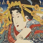 Utagawa Kuniyoshi, Cortigiana, Serie: Le tre dure prove delle donne moderne (Tōsei sanpukutsui), 1833, Silografia policroma (nishikie), 29 x 22 cm, Masao Takashima Collection