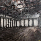 Domenico Marranchino, Capannone abbandonato, Sesto San Giovanni, Milano, 2017, Olio su tela, 250 X 210 cm