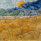 Vincent van Gogh, Paesaggio con covoni di grano e luna che sorge, 1889. Olio su tela, 72 x 91,3 cm. 