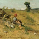 Luigi Bechi, Bambino al sole, olio su tavola, 35x45cm, 1875 ca.