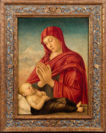 Giovanni Bellini. Madonna in adorazione del Bambino dormiente