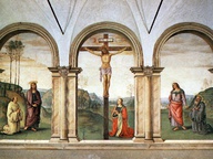 immagine di Crocifissione con la Maddalena, la Vergine, san Bernardo di Chiaravalle, san Giovanni Evangelista e san Benedetto
