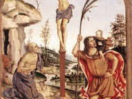 immagine di Crocifisso tra i santi Girolamo e Cristoforo