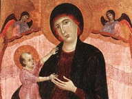 immagine di Madonna in trono con Bambino e due angeli (Madonna Gualino)