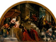 immagine di I Rettori di Vicenza Silvano Cappello e Giovanni Moro davanti alla Madonna in trono tra i santi Marco e Vincenzo