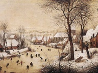 immagine di Pieter Bruegel Il Vecchio, Paesaggio invernale con pattinatori e trappola per uccelli