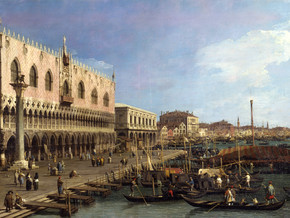 mostra Ospiti a Palazzo - Canaletto. Il molo verso Riva degli Schiavoni con la colonna di San Marco - Antonio Canal detto Canaletto