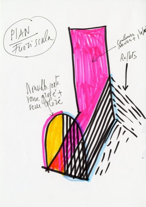 Daniel Buren, schizzo grafico, studio per / graphic sketch