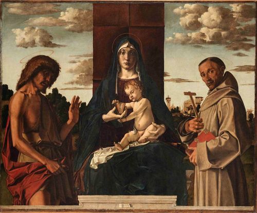 Bartolomeo Montagna, Madonna col Bambino e i santi Giovanni Battista e Francesco, 1485 ca.