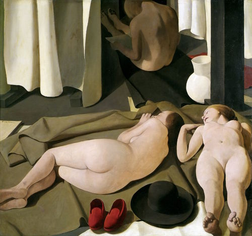 Felice Casorati, <em>Meriggio</em>,<span>1923, olio su tavola, 119x130 cm.</span> <span>Trieste, Civico Museo Revoltella, Galleria d&rsquo;Arte Moderna&nbsp;</span>I Ph. Archivio fotografico del Museo Revoltella