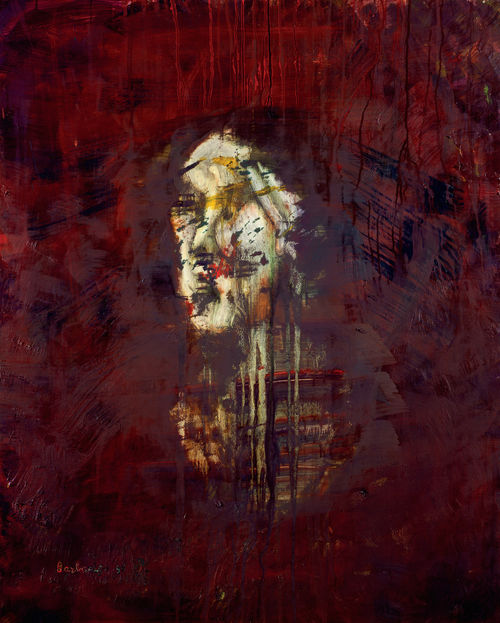 Ida Barbarigo, Il volto (Saturno), 1996. Olio su tela, 100 x 81 cm