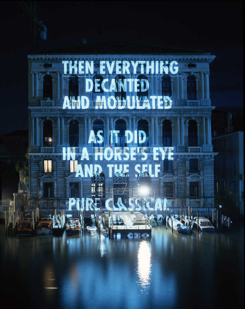 Jenny Holzer, Xenon for the Peggy Guggenheim, 2003, Light projection. Palazzo Corner della Ca’ Granda, Venezia