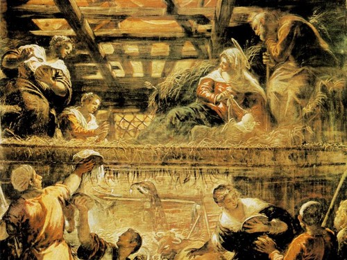 Jacopo Tintoretto, <em>Adorazione dei Pastori, </em>1578, Venezia, Scuola Grande di San Rocco.