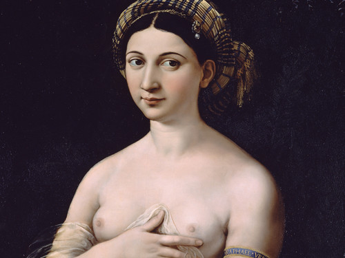 Raffaello Sanzio, <em>La Fornarina</em>, 1520 circa. olio su tavola, cm 87 x 63 Courtesy Roma, Gallerie Nazionali di Arte Antica