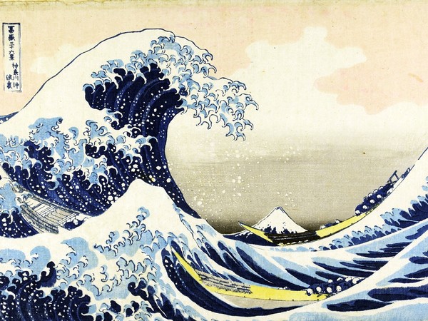 Katsushika Hokusai, La [grande] onda presso la costa di Kanagawa (Kanagawa oki namiura), dalla serie: Trentasei vedute del monte Fuji (Fugaku sanjūrokkei)