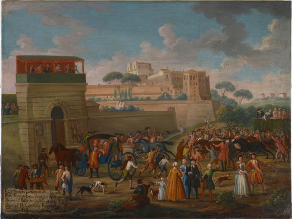 Johan Reder, Corsa di cavalli a Porta Angelica, 1748, olio su tela. Museo di Roma