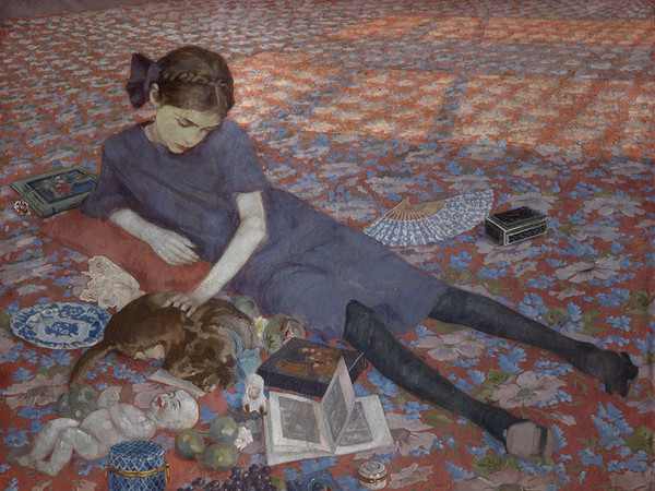 Felice Casorati, Bambina che gioca su tappeto rosso, 1912, Olio su tela, Gand, Museum voor Schone Kunsten | Courtesy of Studio Esseci 2016