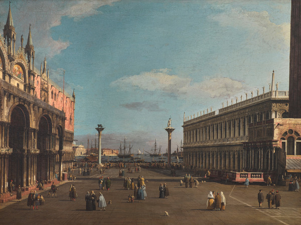 Giovanni Antonio Canal detto Canaletto (Venezia 1697 - 1768), Piazza San Marco e Piazzetta, verso sud, circa 1740, Olio su tela, 69 × 92 cm, Inv. 1005, Roma, Gallerie Nazionali di Arte Antica | © Gallerie Nazionali di Arte Antica, Roma (MiC) - Bibliotheca Hertziana, Istituto Max Planck per la storia dell'arte / Enrico Fontolan