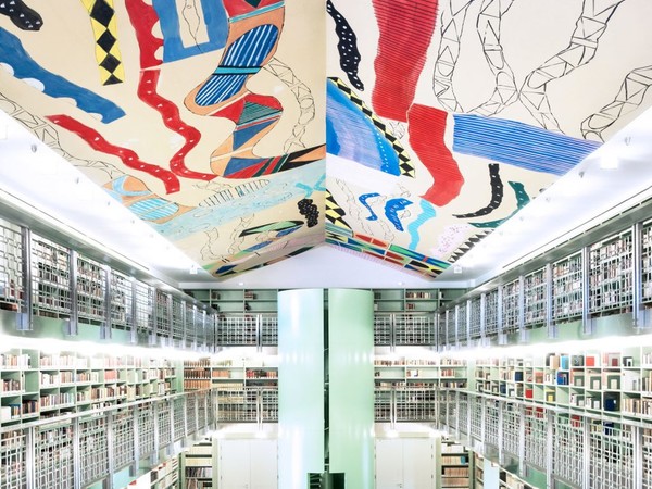 Ignazio Moncada, Soffitto della Biblioteca di Palazzo Branciforte, 2012, acrilico su carta