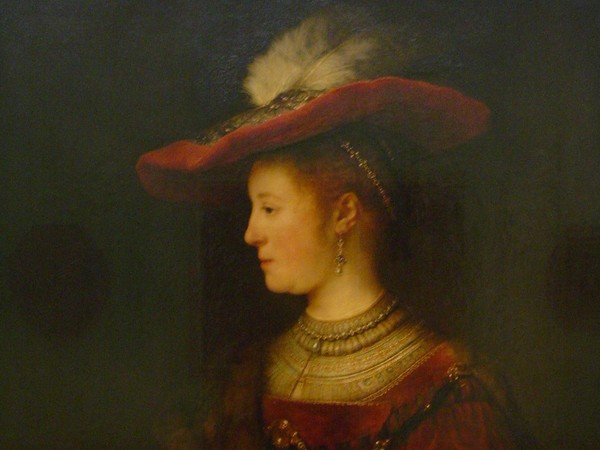 Rembrandt, Ritratto di Saskia con cappello, 1633. La moglie, che spesso posava per lui.