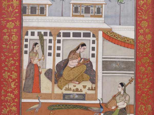 Kishan Dhanashri, Ragini. Foglio tratto da una serie di ragamala  Hyderabad, 1775-1800. Pittura a pigmento su carta. Museo Rietberg, RVI 1060. Legato di Alice Boner