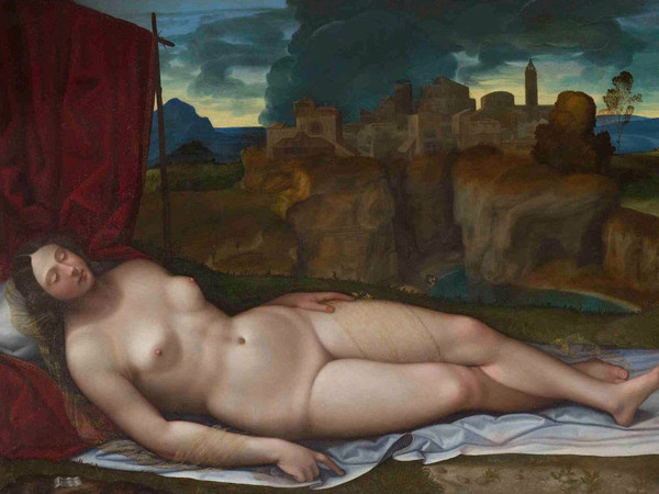 Girolamo da Treviso o Monogrammista HIRT-TV (XVI sc.), Venere dormiente, 1515 ca., olio su tela, 130 x 213 cm. Roma, Galleria Borghese, Inv. 030