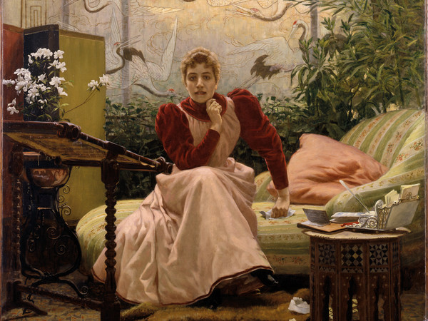 Carlo Stratta, Aracne 1893, olio su tela. Galleria Civica d’Arte Moderna e Contemporanea, Torino
