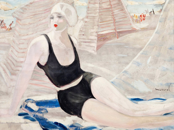 Jacqueline Marval, Bather in a Black Swimsuit, 1920–23, oil on canvas, Private collection, courtesy Comité Jacqueline Marval Paris. © Nicolas Rouxdit Buisson