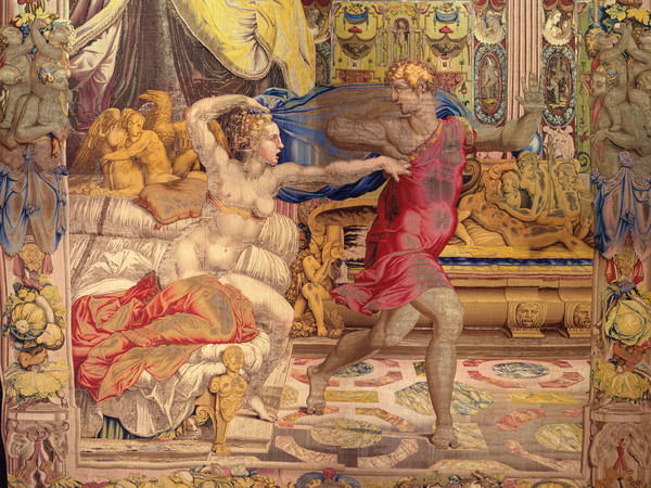 Giuseppe fugge dalla moglie di Putifarre, 1549. Disegno e cartone di Agnolo Bronzino. Atelier di Nicolas Karcher. Firenze, Soprintendenza Speciale PSAE e per il Polo Museale