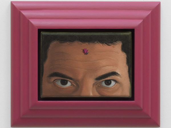 Patrizio di Massimo, Amulet (Magenta Ladybug), 2024, oil on linen. Courtesy of the artist and GióMarconi, Milan