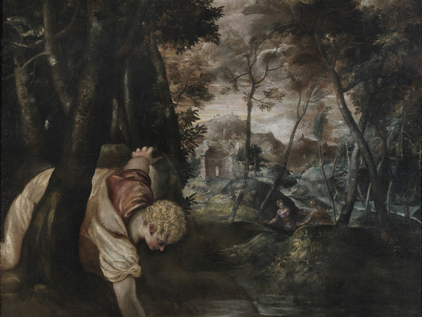 Jacopo Robusti detto Tintoretto, Narciso alla fonte, 1555 - 1560 circa, olio su tela. Roma, Galleria Colonna