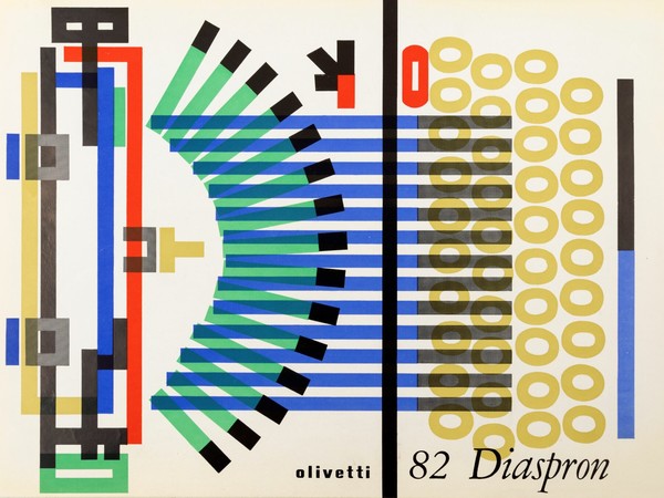 Copertina per depliant della Olivetti 82 Diaspron, 1959. Collezione MAN