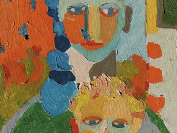 Antonino Saggio, <em>Dona e Lele</em>, Patti, Agosto 1987, Dettaglio, Olio su tela, 25 × 30 cm | Courtesy Antonino Saggio