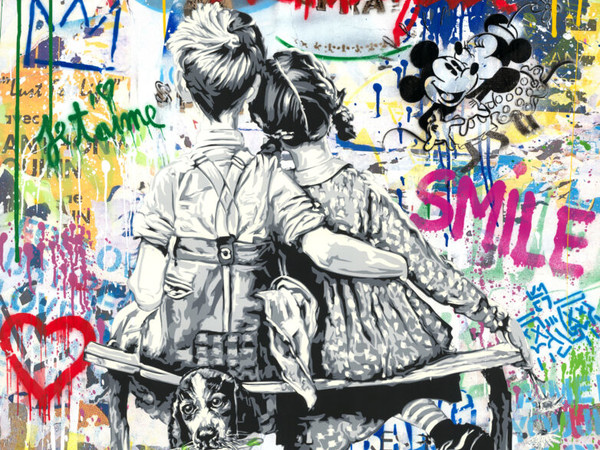 Mr. Brainwash, Work Well Together, 2023. Mixed technique on paper, 50x38 cm. 