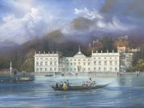 Carlo Bossoli, Villa Taverna a Torno sul lago di Como, 1846, tempera su carta, 38x58 cm. Collezione privata.