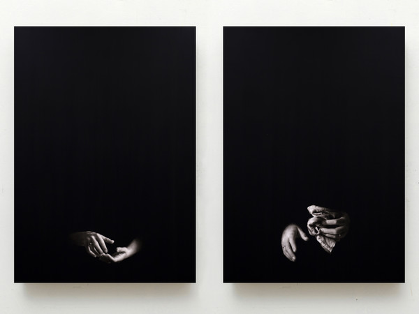 Ettore Frani, I desideranti, dittico, 2020, cm. 100x70 ciascuna, olio su tavola laccata