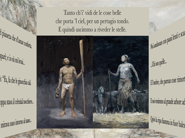 <em>CEN LONG E DANTE Il Purgatorio dantesco in dialogo con i dipinti di Cen Long</em> | Courtesy Gianni de Luigi<br />