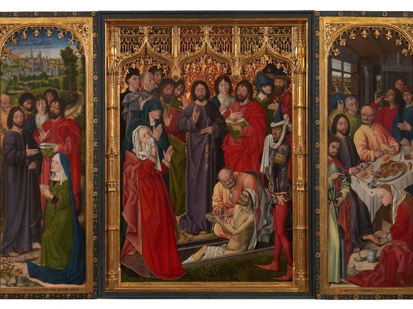 Nicolas Froment, Episodi della Vita di Cristo e Resurrezione di Lazzaro, olio su tavola. Firenze, Gallerie degli Uffizi