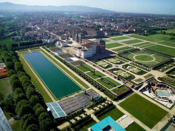 Veduta aerea della Reggia di Venaria Reale, Torino.